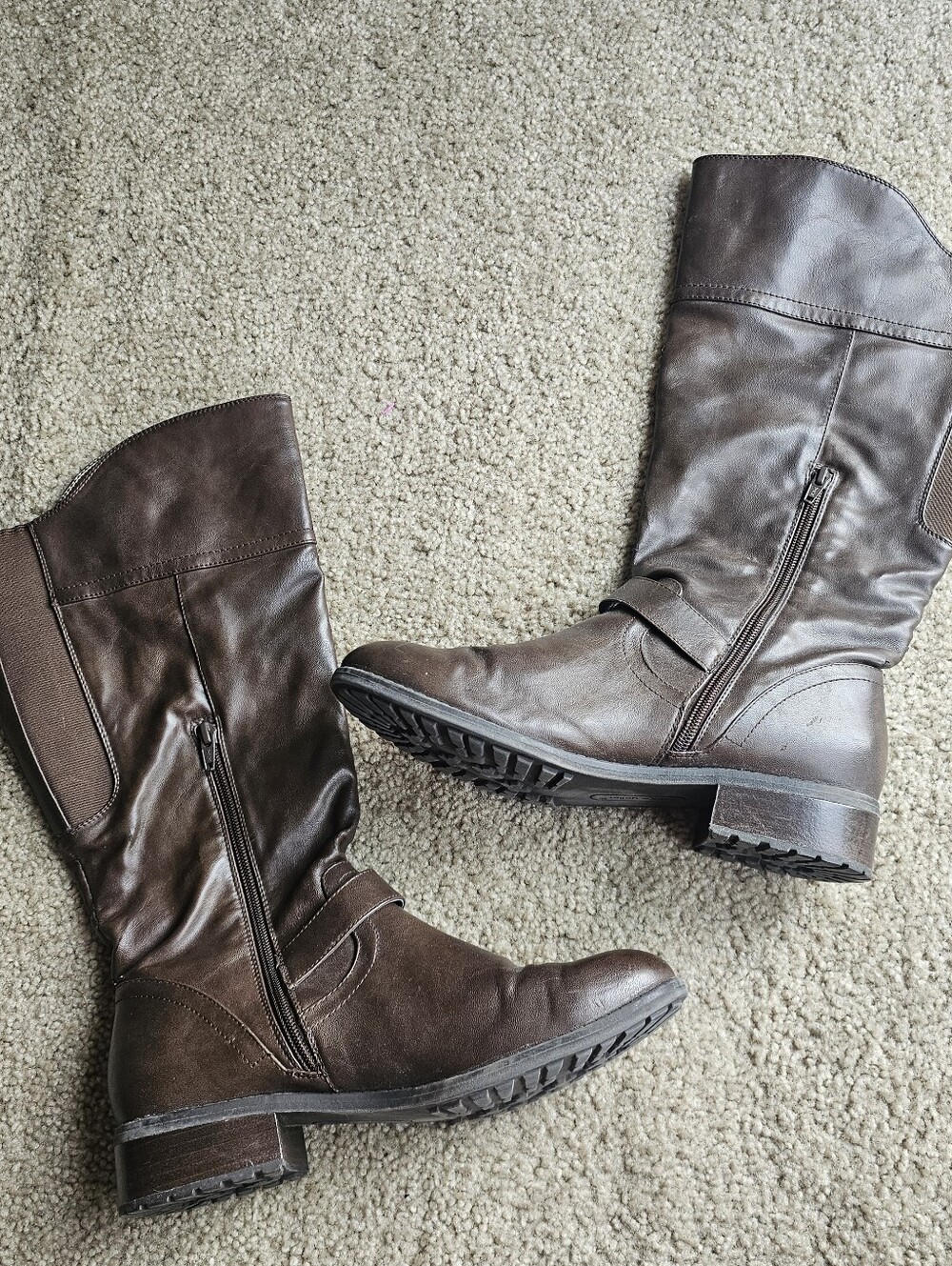 Andrew Geller Size 10M Brown Mid Calf Riding Boots